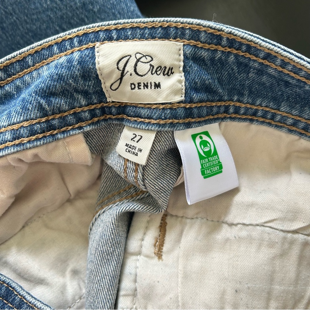 J. Crew Classic Flap Pocket Blue Denim Skirt, Size 27 - Picture 7 of 11
